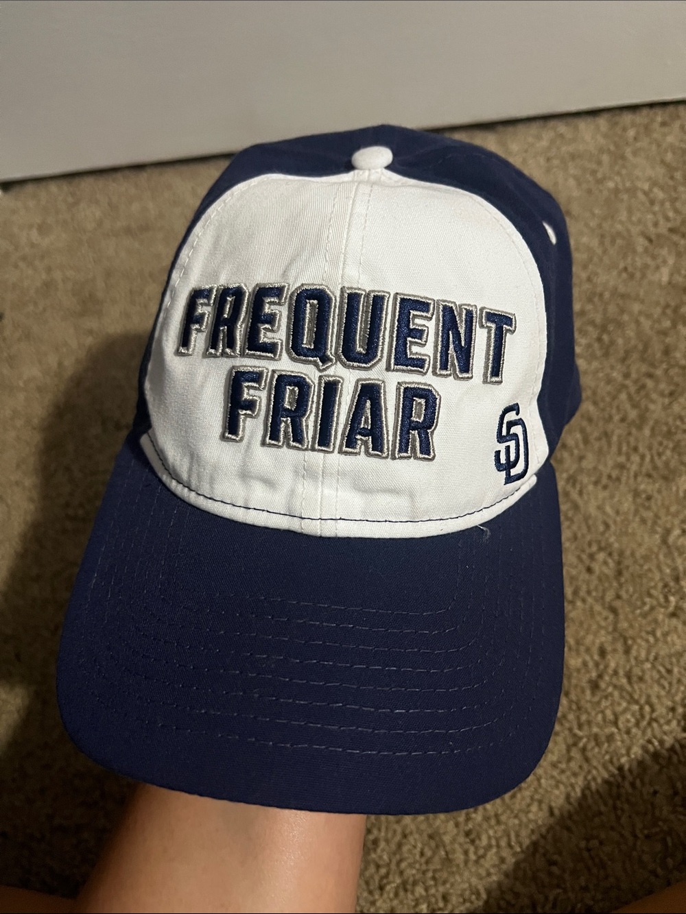 SD X Pink Frequent Friar Navy and White Baseball Cap - Unbranded